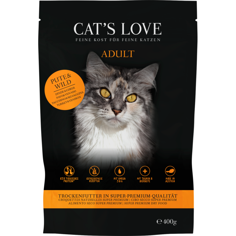 CAT's LOVE Katzen Trockenfutter ADULT PUTE & WILD - 400 g