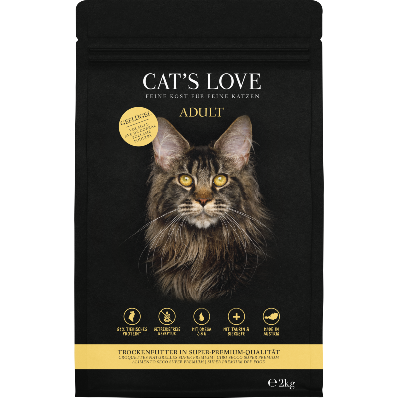 CAT's LOVE Katzen Trockenfutter ADULT GEFLÜGEL - 2 kg