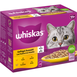 Whiskas Multipack 12x85g Geflügel Auswahl in Gelee 11+ - 1.020 g