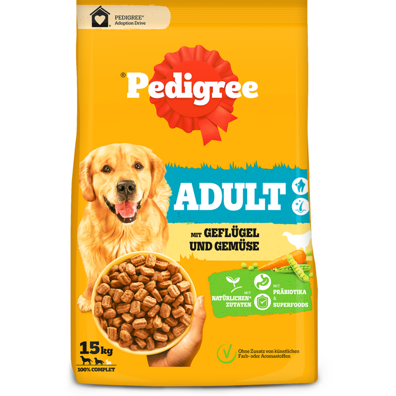 Pedigree Trockenfutter mit Huhn und Gemüse - 12 kg