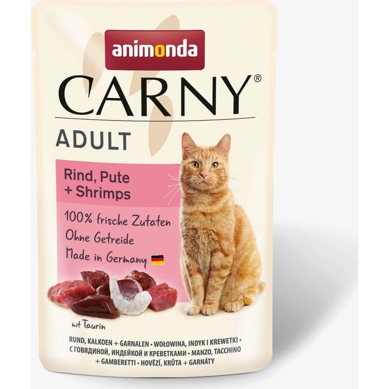 Animonda Carny Adult Frischebeutel 85g - Rind, Pute und Shrimps