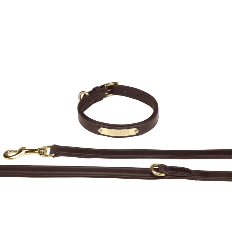 Eskadron Leather Hundeset Halsband und Leine