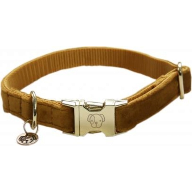 Kentucky Dogwear Hundehalsband "Velvet" senfgelb - XL  (45-75 cm)