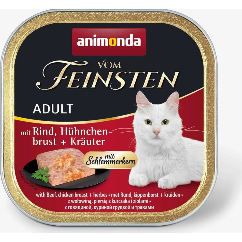 Animonda Vom Feinsten Adult mit Schlemmerkern Schale 100g - Rind und Kräuter