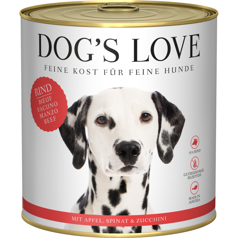 Dog's Love Hunde Nassfutter ADULT RIND - 800 g