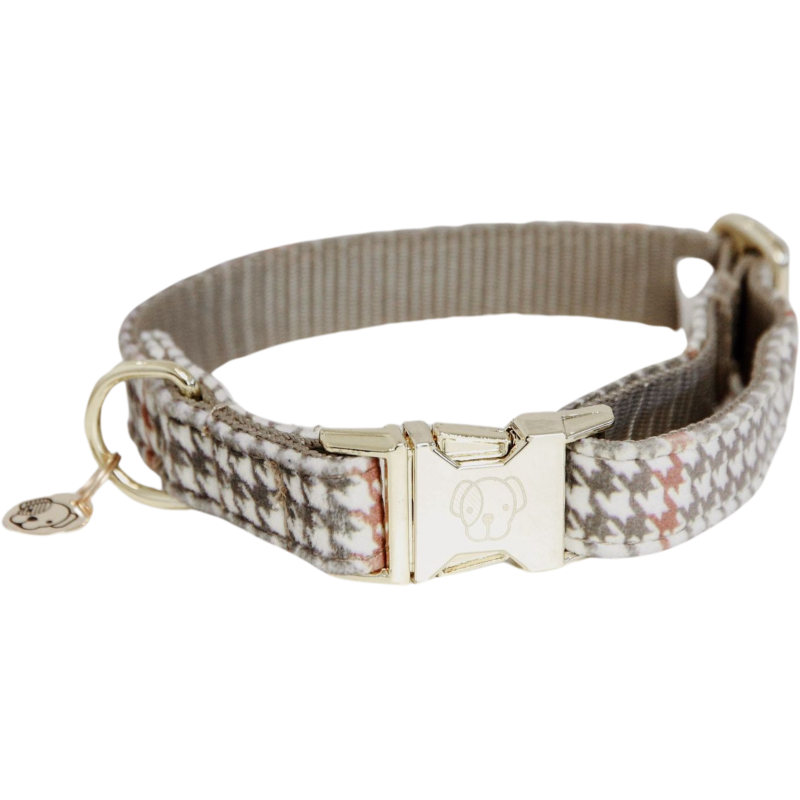 Kentucky Dogwear Hundehalsband "Pied-de-Poule" beige