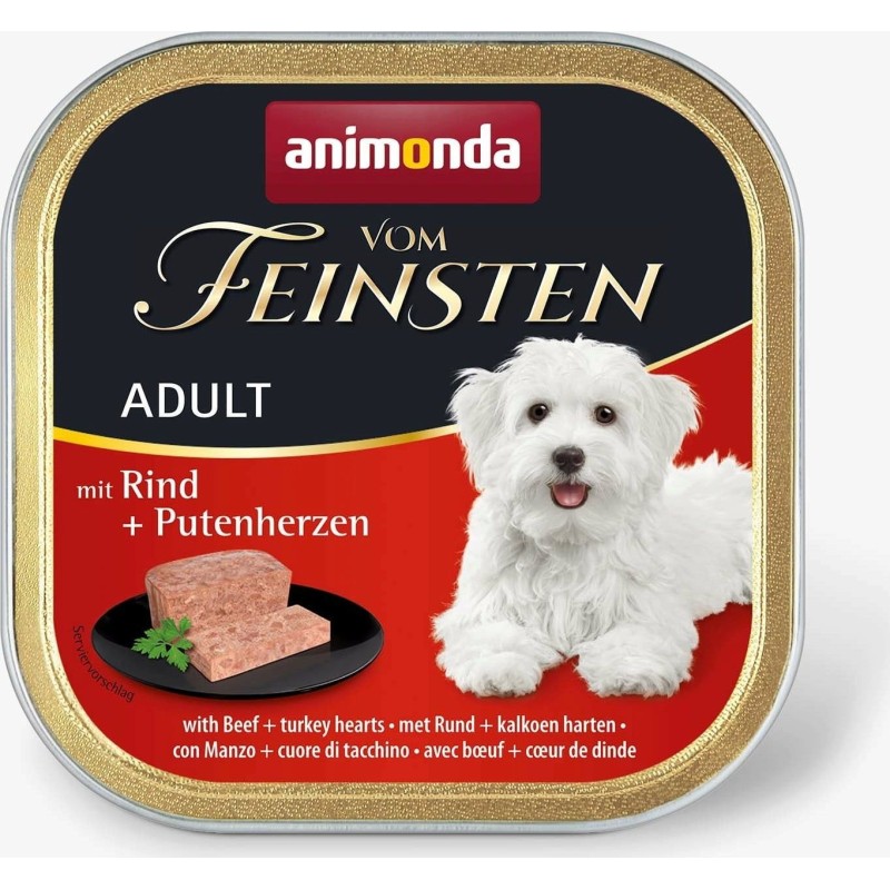 Animonda Vom Feinsten Adult Pastete Schale 150 g - Rind und Putenherzen