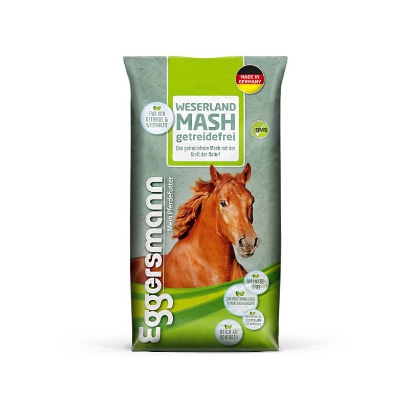 Eggersmann Weserland Mash getreidefrei 15 kg Getreidefreies Pferdefutter für Magenerkrankungen