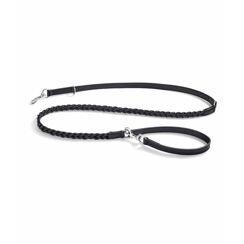 MiaCara Bergamo Long Braided Dog Lead Black