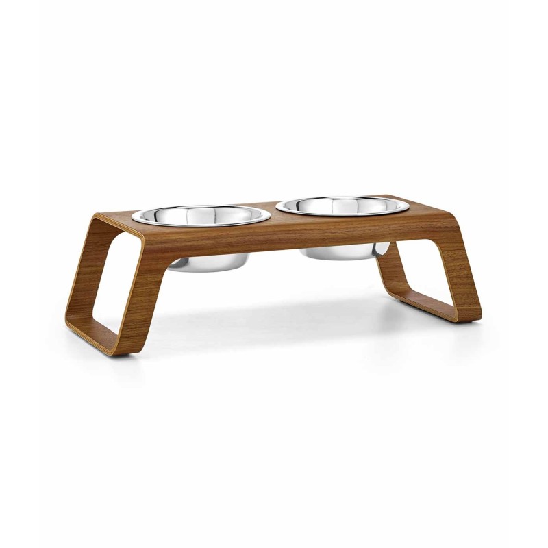 MiaCara Desco Dog Feeder Wood Walnut / M