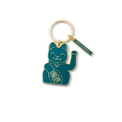 Lucky Cat Keyring Green