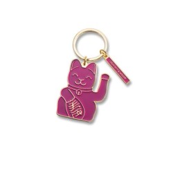 Lucky Cat Keyring Purple