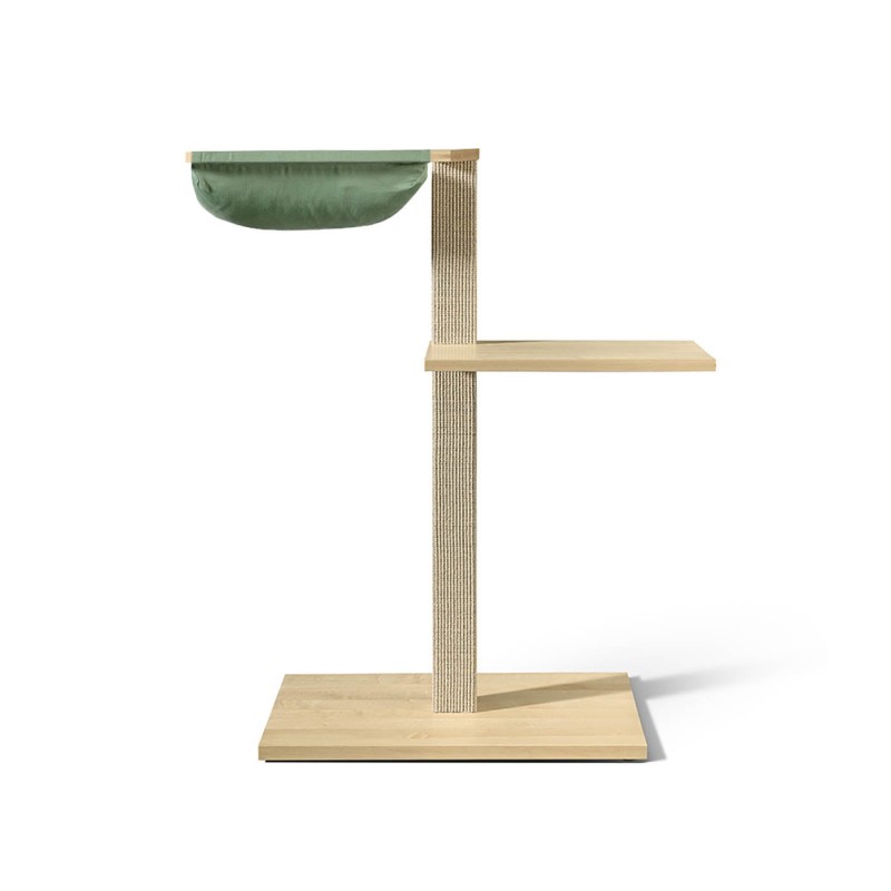 VIU-2 Cat Tree – Maple Natural / Patina green