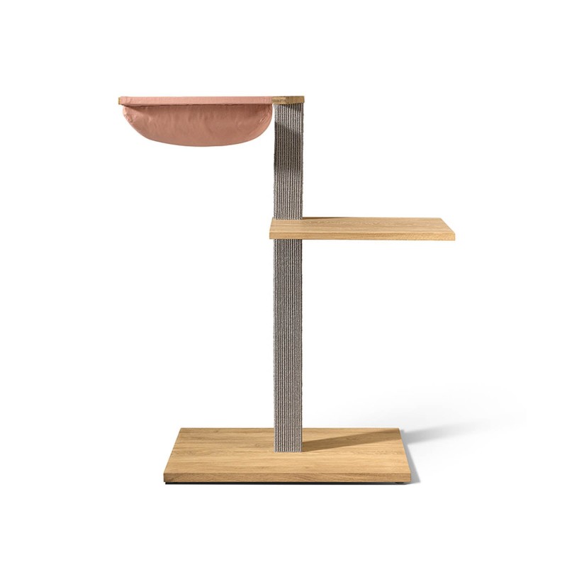 VIU-2 Cat Tree – White Oak Grey / Dusty pink