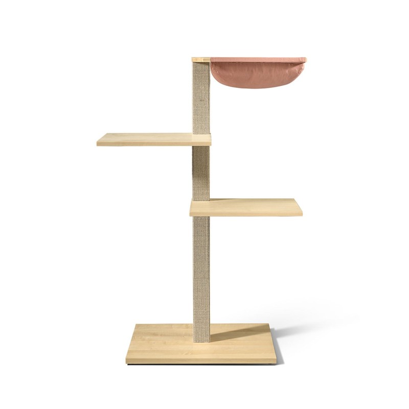 VIU-3 Cat Tree – Maple Natural / Dusty pink