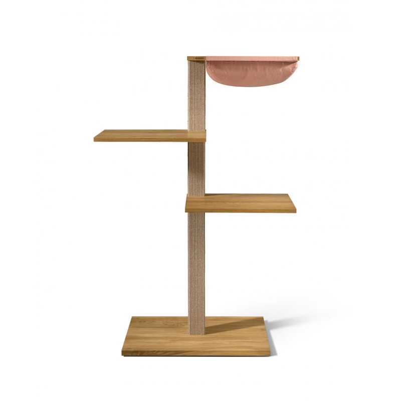 VIU-3 Cat Tree – Natural Oak Beige / Dusty pink