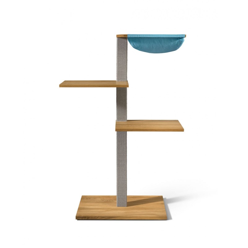 VIU-3 Cat Tree – Natural Oak Grey / Pacific blue