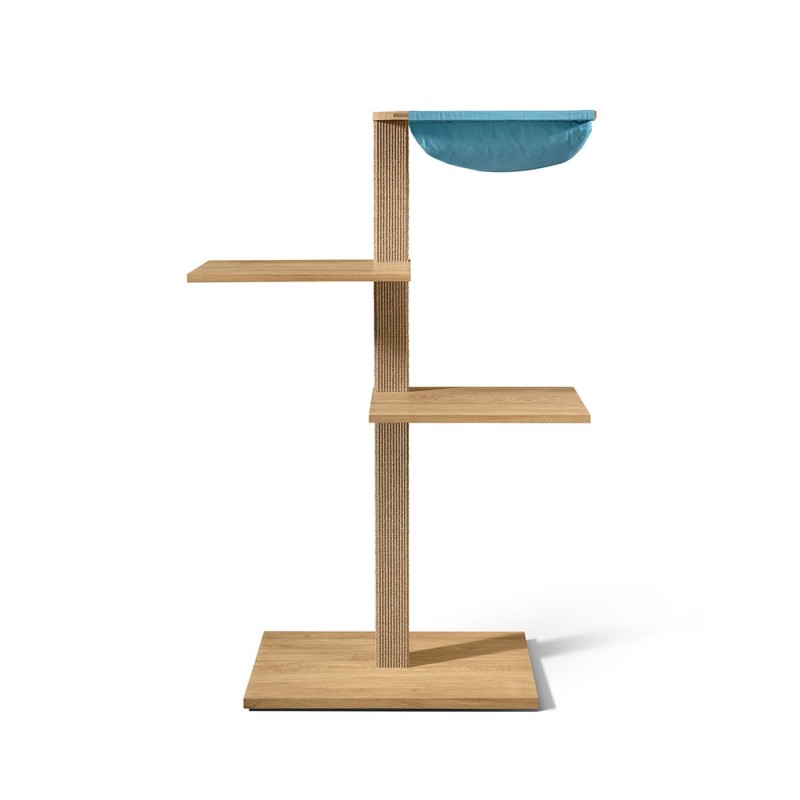 VIU-3 Cat Tree – White Oak Beige / Pacific blue