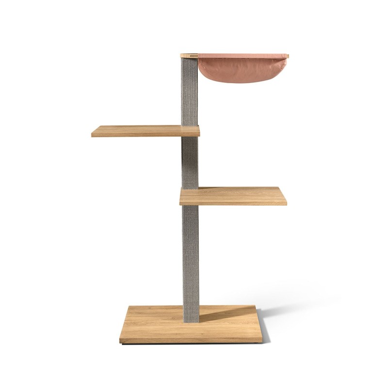 VIU-3 Cat Tree – White Oak Grey / Dusty pink