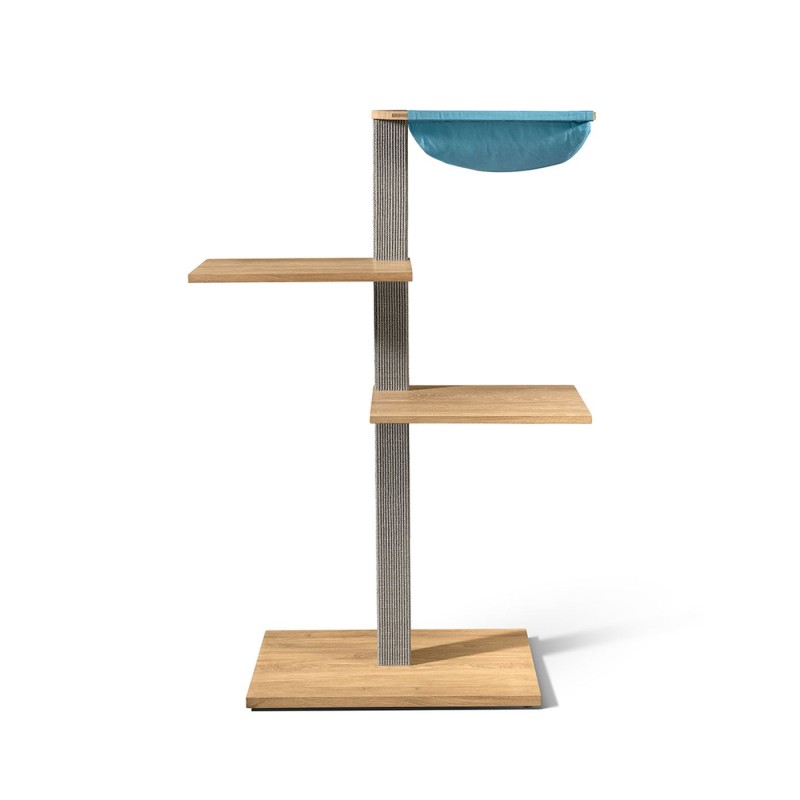 VIU-3 Cat Tree – White Oak Grey / Pacific blue