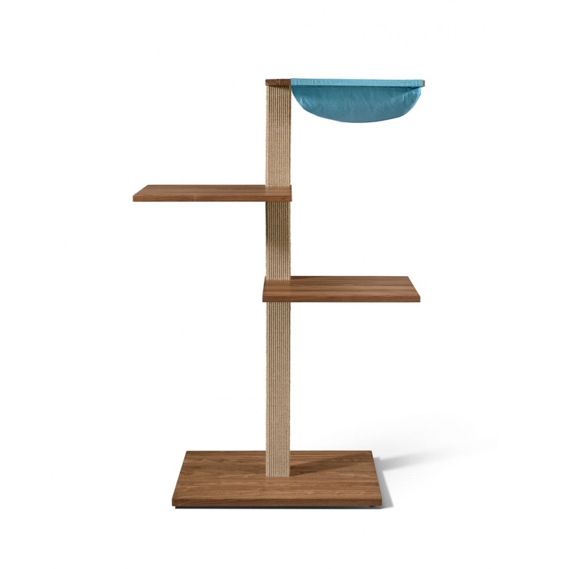 VIU-3 Cat Tree – Walnut Beige / Pacific blue