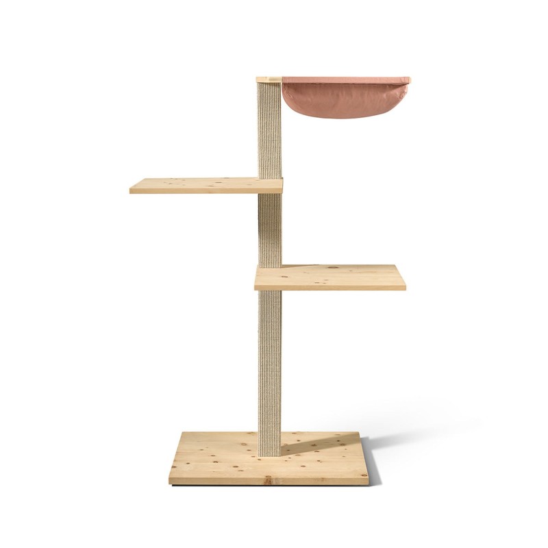 VIU-3 Cat Tree – Stone Pine Natural / Dusty pink