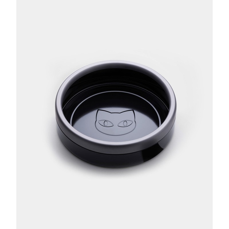 Katchit Enamel Litter Box Black Base Grey Ring