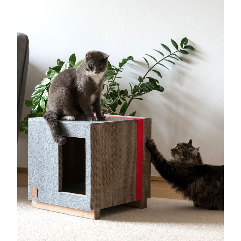 TULA Cat House Square Grey