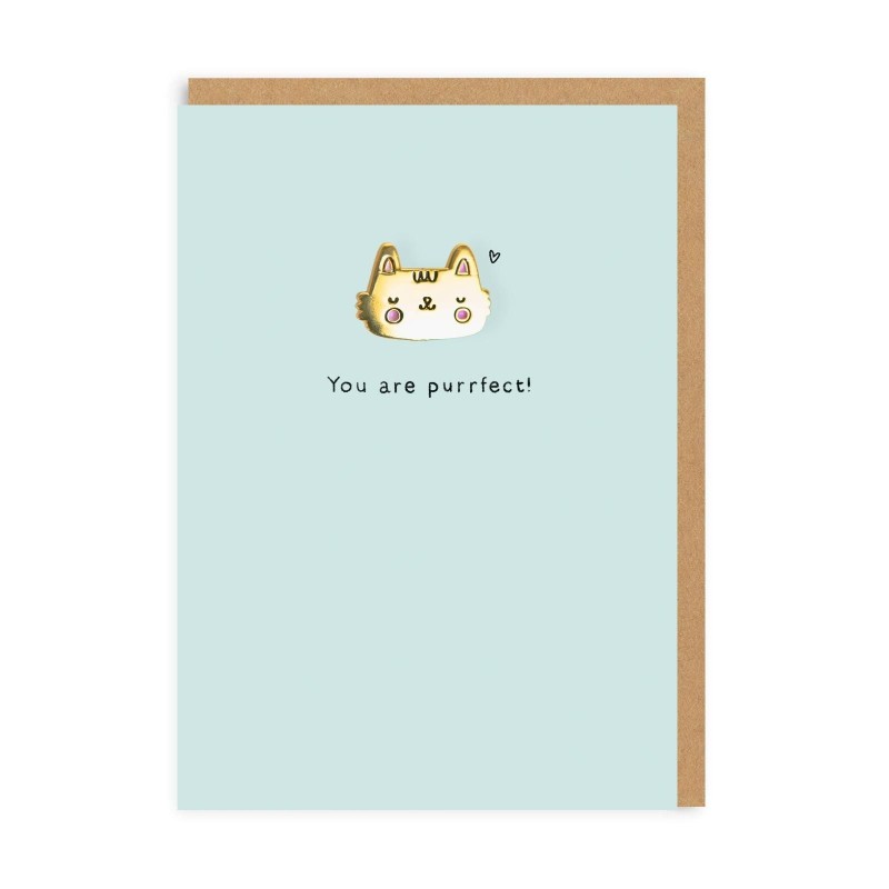 Cat Pin & Greeting Card