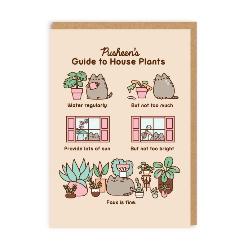 Pusheen’s Guide To House Plants Greeting Card