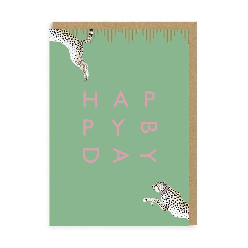 Happy Birthday Cheetah Greeting Card