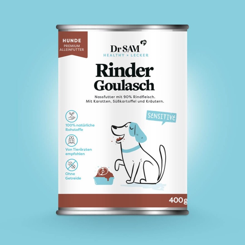 Rinder Gulasch für Hunde, 400g