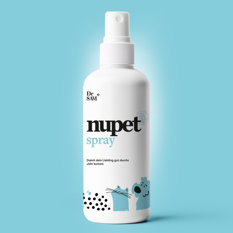 Dr. SAM nupet Spray 200 ml - Geraniol-basiertes Spray für Hunde und Katzen - Natürliche Barriere für Wohlbefinden und täglich