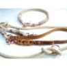 Halsbandset BAILY in beige mit Gravur | Auswahl: Halsband | Beschläge: Roségold