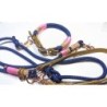 Halsbandset EASY in blau mit Gravur | Auswahl: Halsband | Beschläge: Roségold