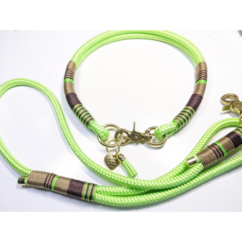 Halsband Set SUNNY in lime | Beschläge: Zinkdruckguss | Auswahl: Halsband