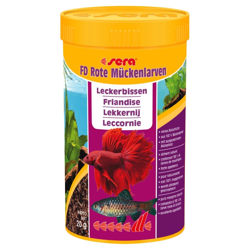 Sera FD Rote Mückenlarven, 250 ml