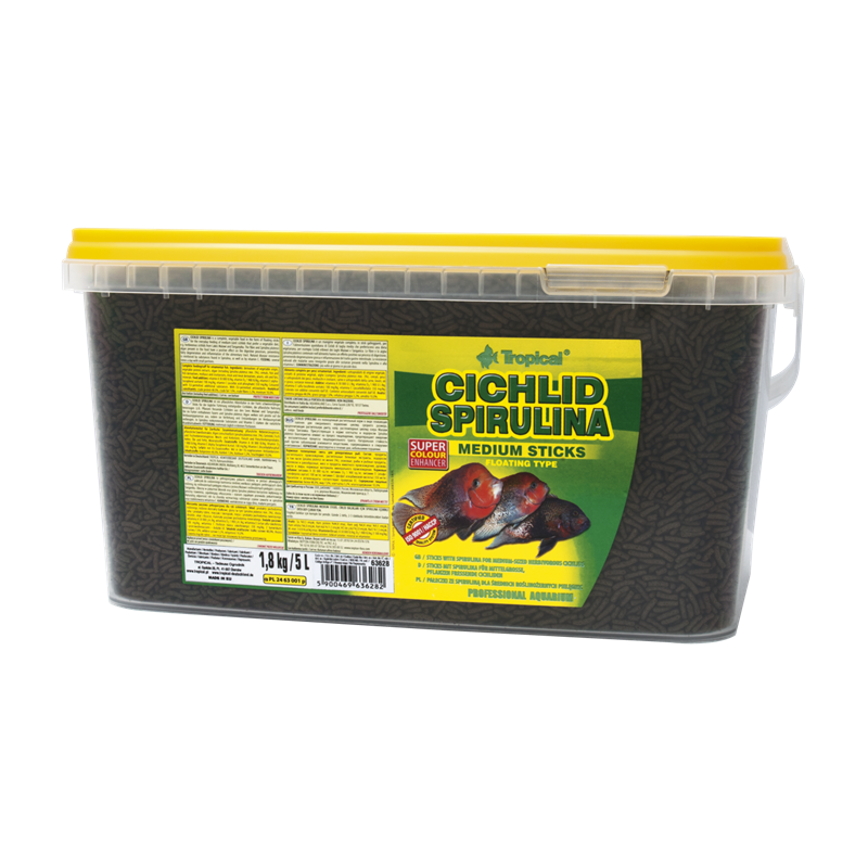 Tropical Cichlid Spirulina Medium Sticks, 5 l