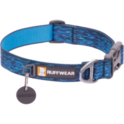 Ruffwear Flat Out Hundehalsband Oceanic Distortion - 28 - 36 cm