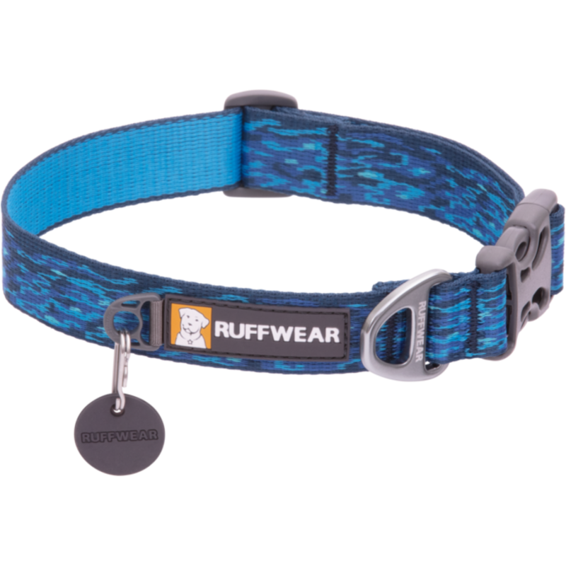 Ruffwear Flat Out Hundehalsband Oceanic Distortion - 28 - 36 cm