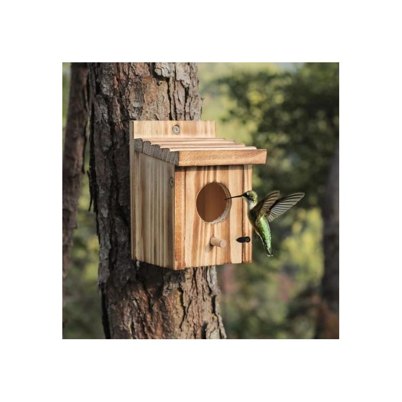 Bird Nest Box Waterproof Wooden Bird Nest Chickadee Nesting Box Bird House Outdoor Bluebird Box for Wrens Swallows Finches