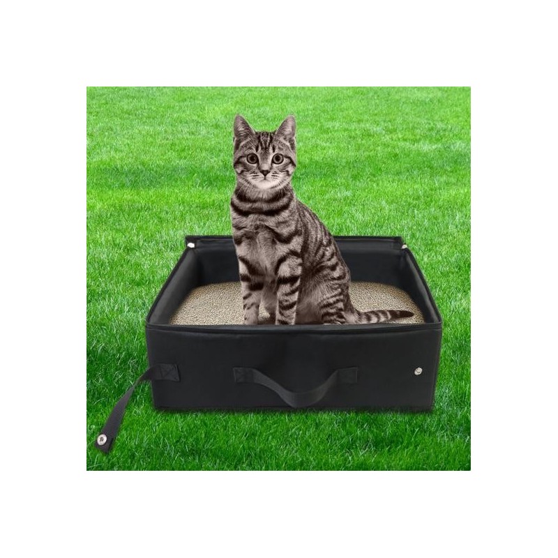 Cat Litter Box Large Space Comfortable Anti-Scratch Reusable Easily Clean Foldable Sanitary Leak-Proof Travel Litter Box for