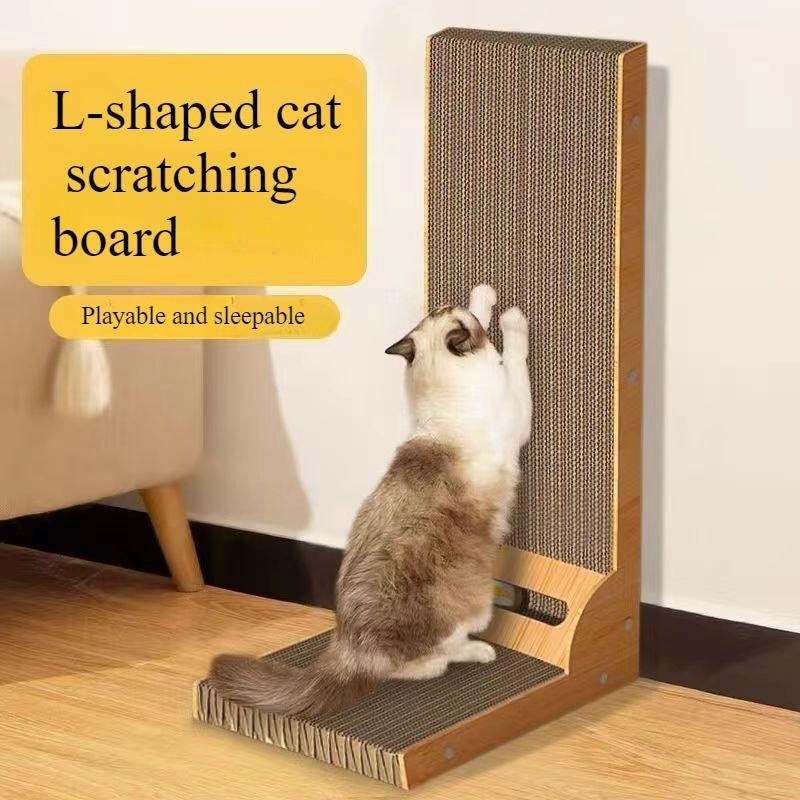 L-shaped Cat Scratch Board, Vertical Wear-resistant and Non-shavings, Large Cat Claw Board, Scratch-resistant and Anti-scratc