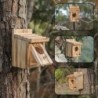 Bird Nest Box Waterproof Wooden Bird Nest Chickadee Nesting Box Bird House Outdoor Bluebird Box for Wrens Swallows Finches