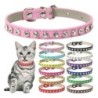 12 Farben Bling Strass PU-Lederhalsband für Katze, Hund, Haustierzubehör, Kristalldiamanthalsband