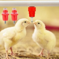 10pcs Plastic Poultry Chicken Nipple Drinker Red Chicken Automatic Waterer  for Chicken/Duck/Goose