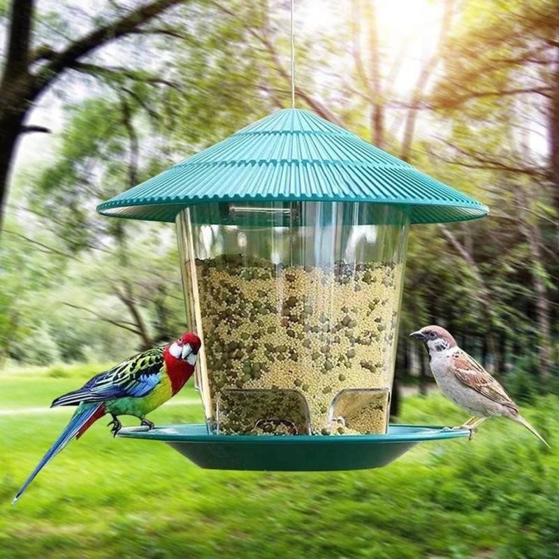 Automatic Bird Hanging Feeder Durable Hummingbird Feeder New Birds Feeding Station  Garden