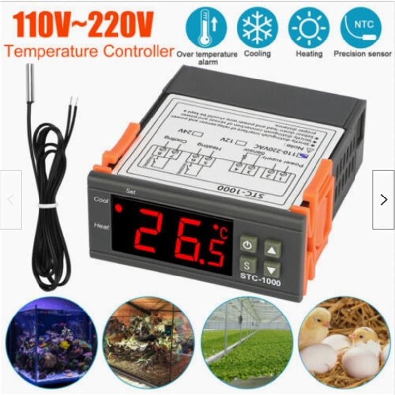 STC-1000 LED Digitaler Temperaturregler -50℃~99℃ LCD-Display für Aquarienglas