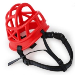 Intellipet fierce dog muzzle, [on] silicone muzzle-red-no.3