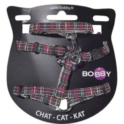 Bobby Katzengeschirr-Set KILT - Braun